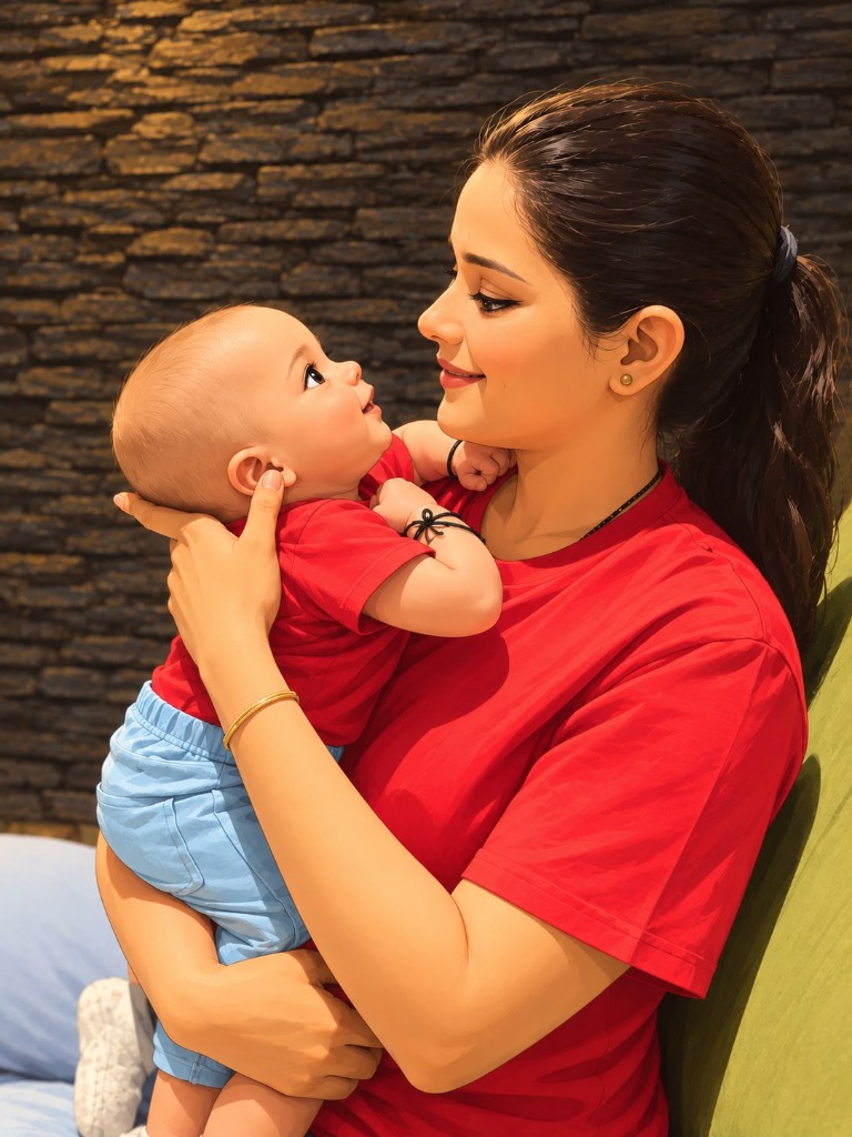 A mother sharing a loving moment with her baby